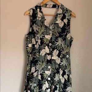 Long button up cut out dress